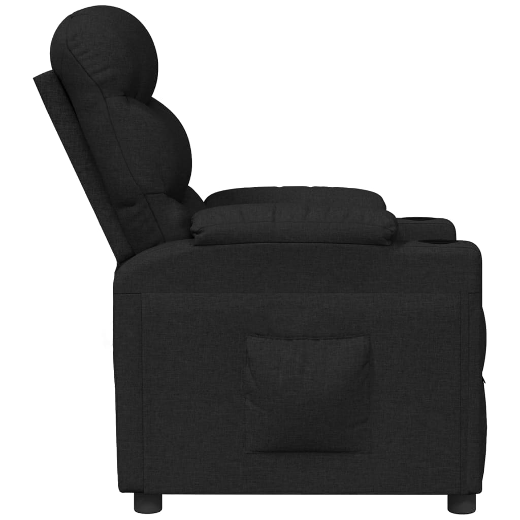 Fauteuil verstelbaar stof zwart is nu te koop bij PeponiXL, paradijselijk wonen!