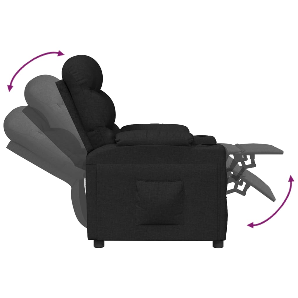 Fauteuil verstelbaar stof zwart is nu te koop bij PeponiXL, paradijselijk wonen!