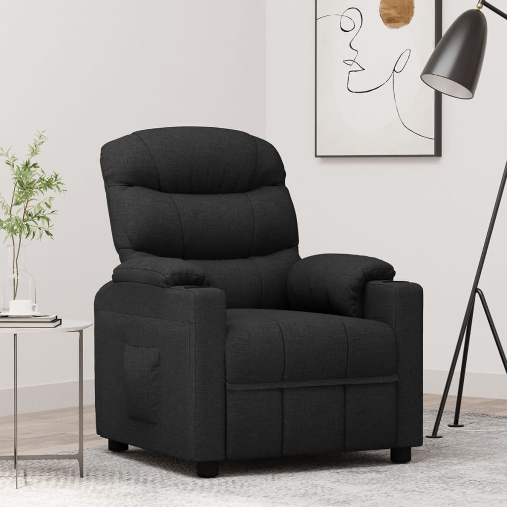 Fauteuil verstelbaar stof zwart is nu te koop bij PeponiXL, paradijselijk wonen!