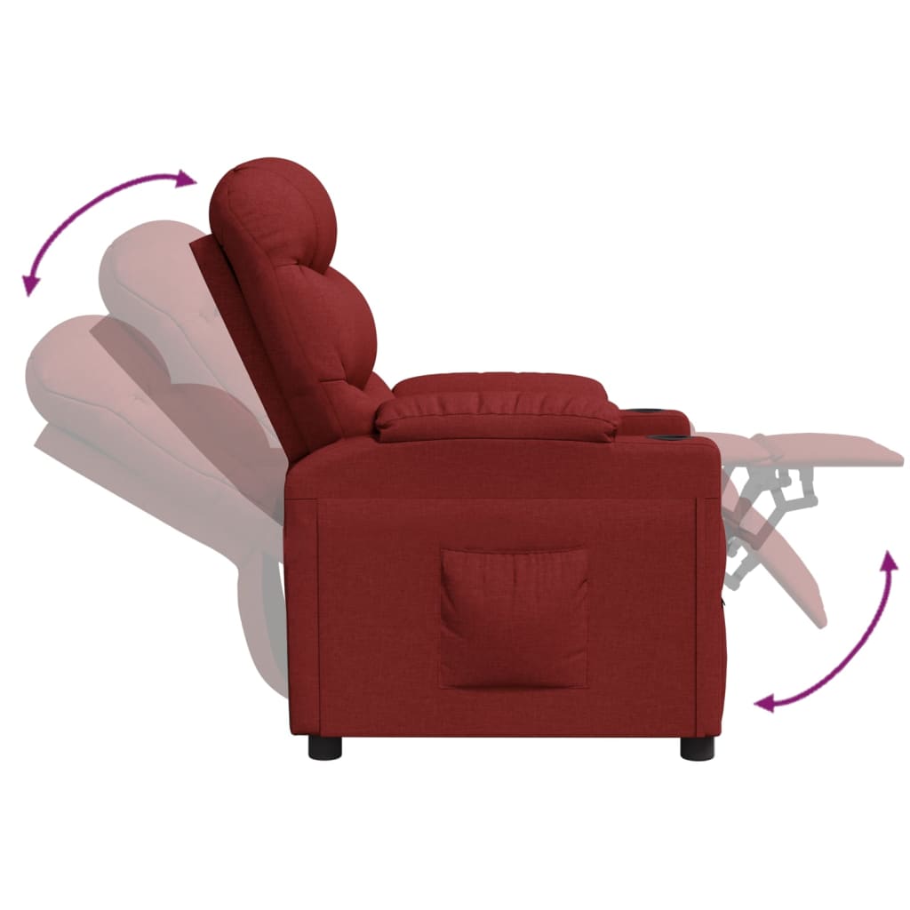 Fauteuil verstelbaar stof wijnrood is nu te koop bij PeponiXL, paradijselijk wonen!