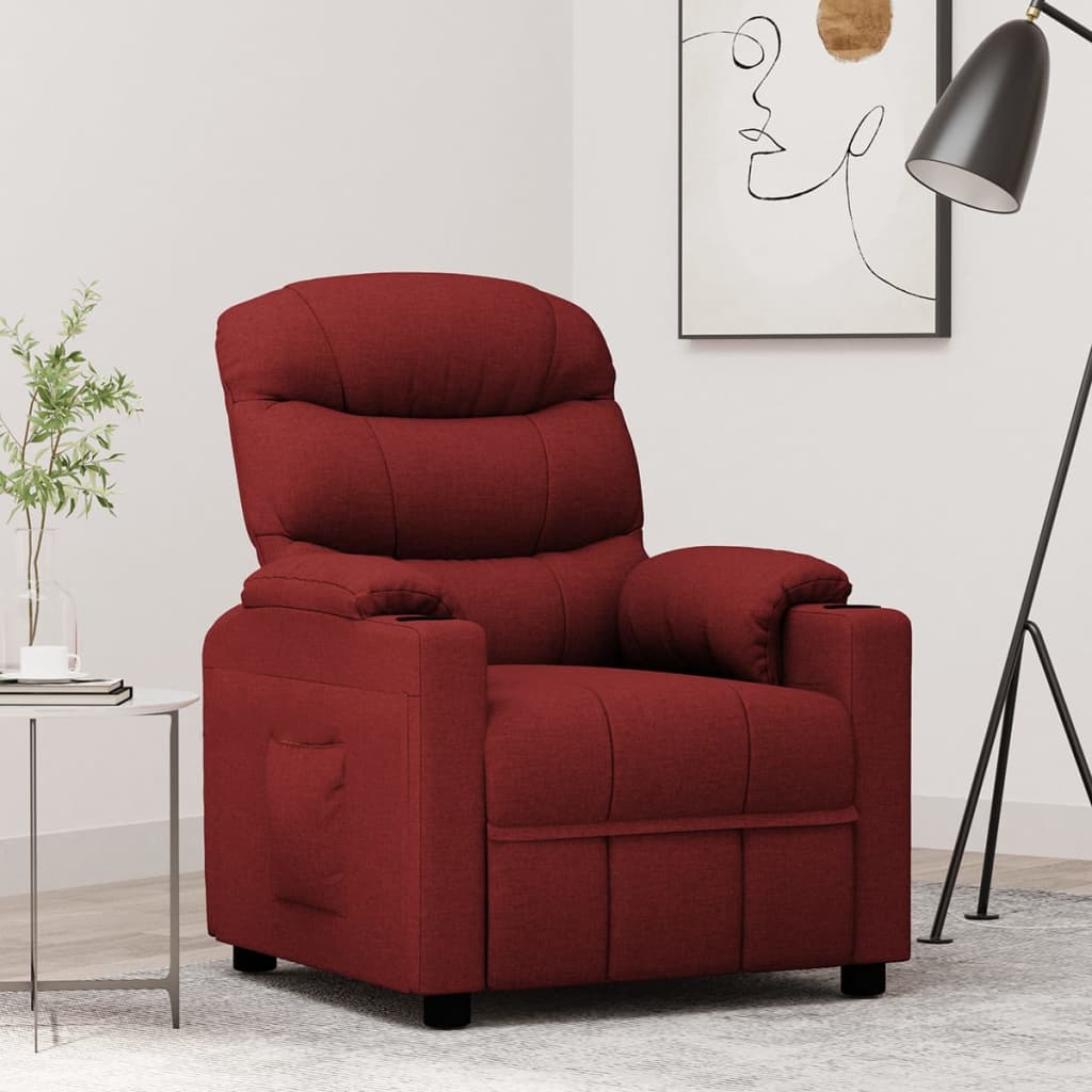 Fauteuil verstelbaar stof wijnrood is nu te koop bij PeponiXL, paradijselijk wonen!