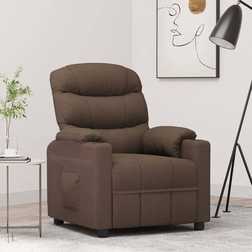 Fauteuil verstelbaar stof bruin is nu te koop bij PeponiXL, paradijselijk wonen!