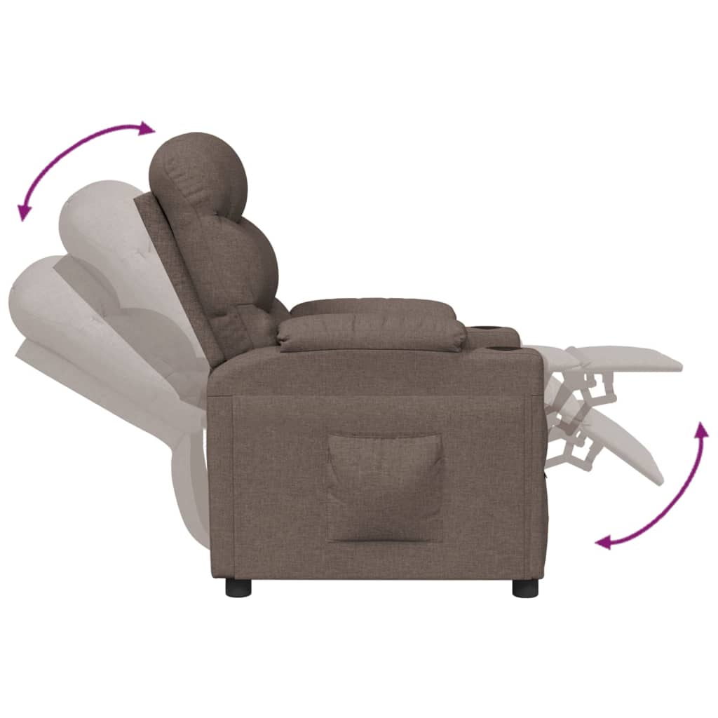 Fauteuil verstelbaar stof taupe is nu te koop bij PeponiXL, paradijselijk wonen!