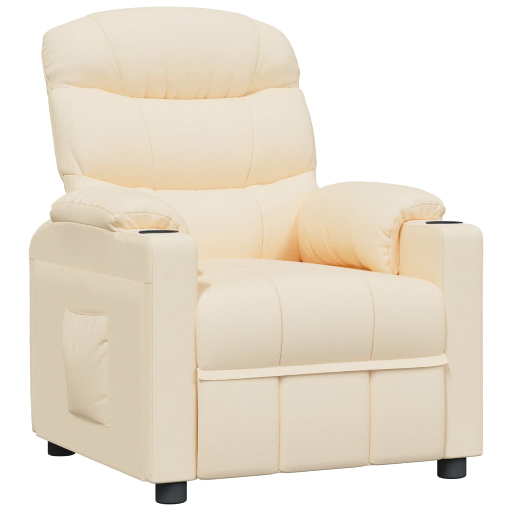 Fauteuil verstelbaar stof crèmekleurig is nu te koop bij PeponiXL, paradijselijk wonen!