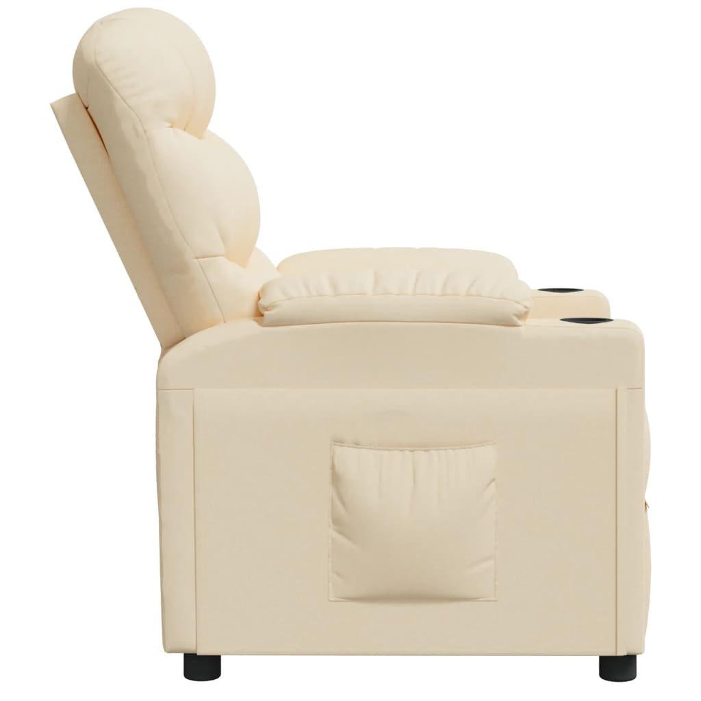 Fauteuil verstelbaar stof crèmekleurig is nu te koop bij PeponiXL, paradijselijk wonen!