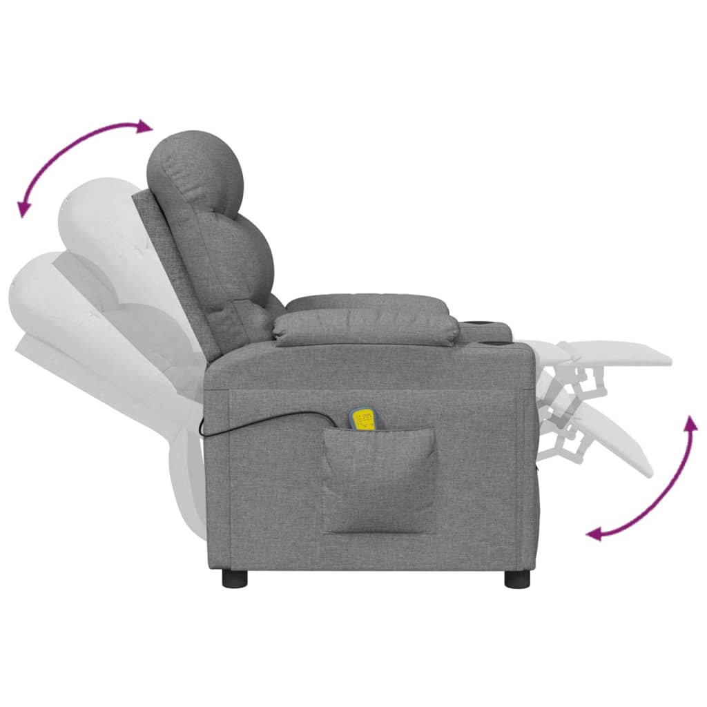 Massagestoel stof lichtgrijs is nu te koop bij PeponiXL, paradijselijk wonen!