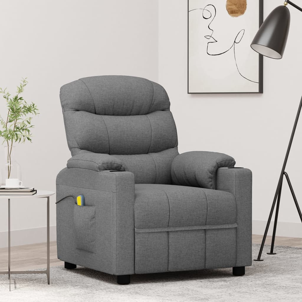 Massagestoel stof lichtgrijs is nu te koop bij PeponiXL, paradijselijk wonen!