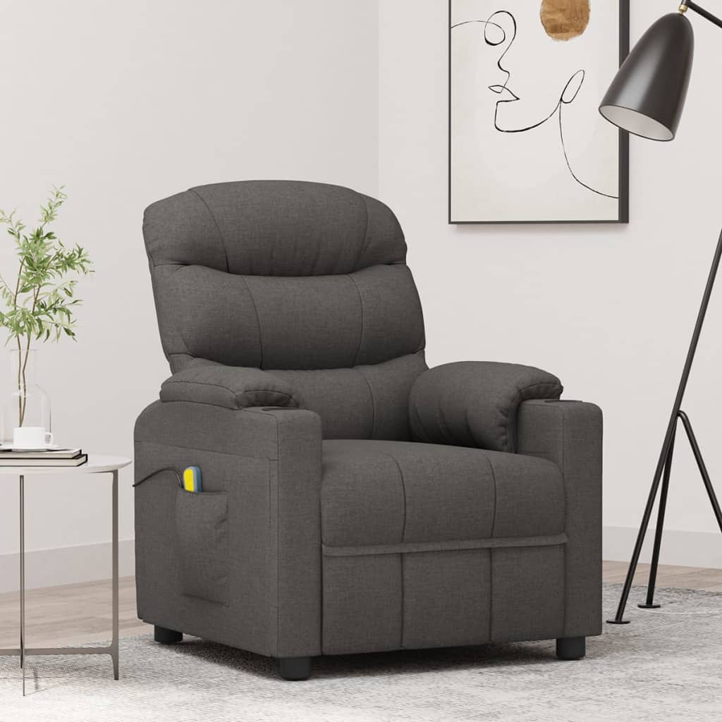 Massagestoel stof donkergrijs is nu te koop bij PeponiXL, paradijselijk wonen!