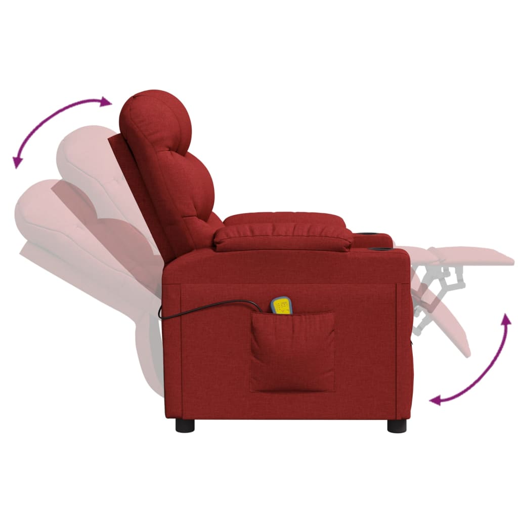 Massagestoel stof wijnrood is nu te koop bij PeponiXL, paradijselijk wonen!