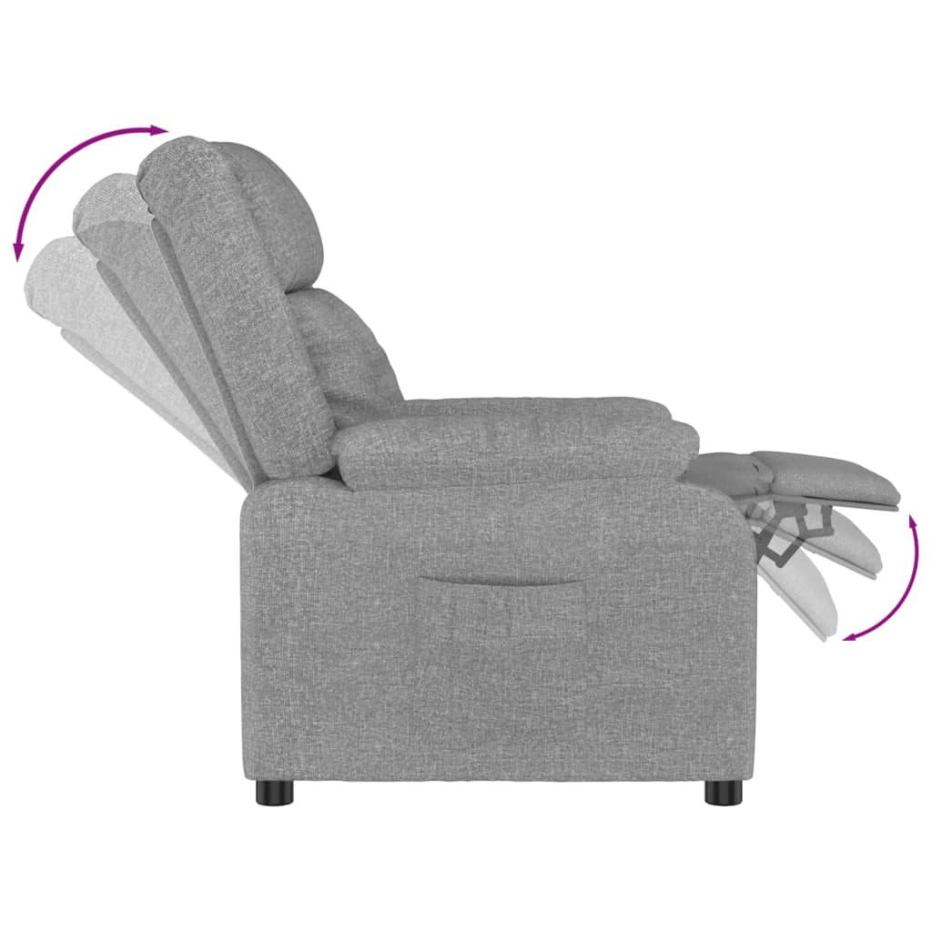 Fauteuil verstelbaar stof lichtgrijs is nu te koop bij PeponiXL, paradijselijk wonen!