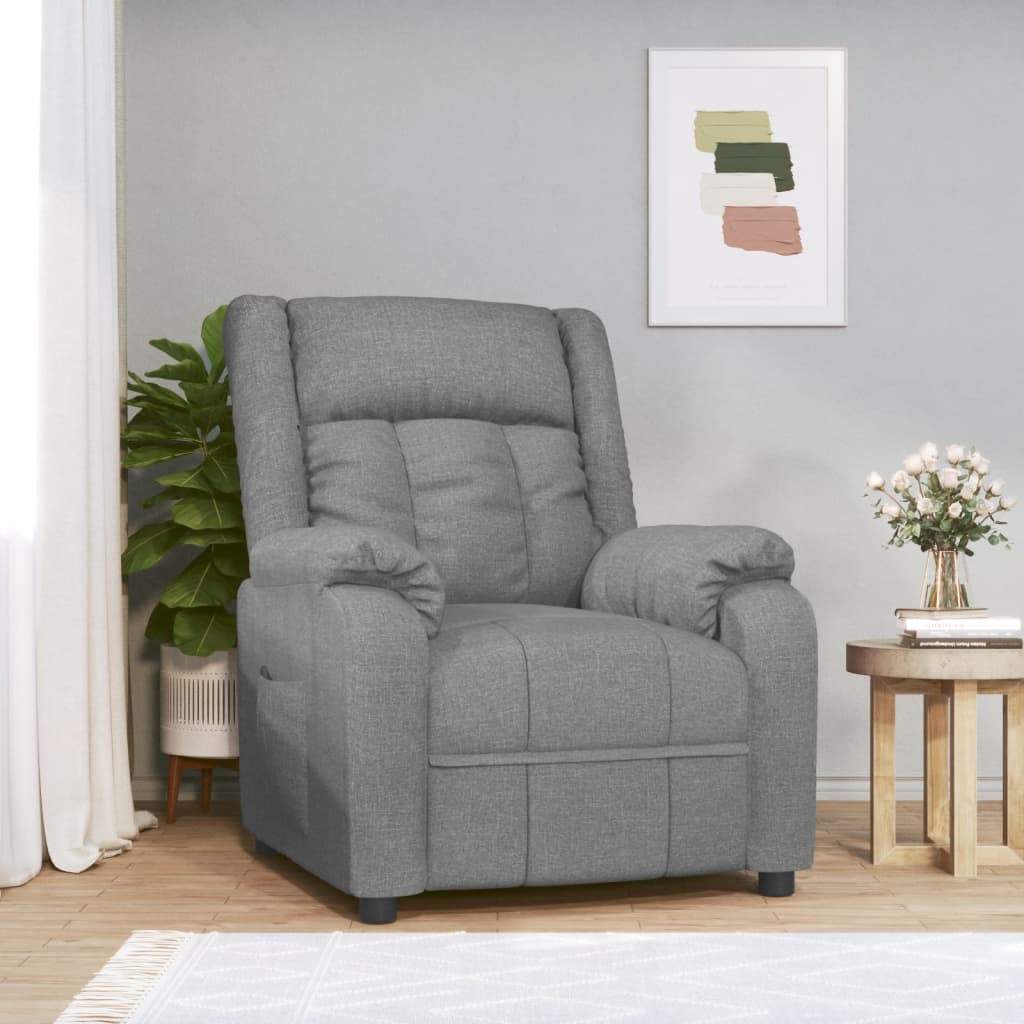 Fauteuil verstelbaar stof lichtgrijs is nu te koop bij PeponiXL, paradijselijk wonen!