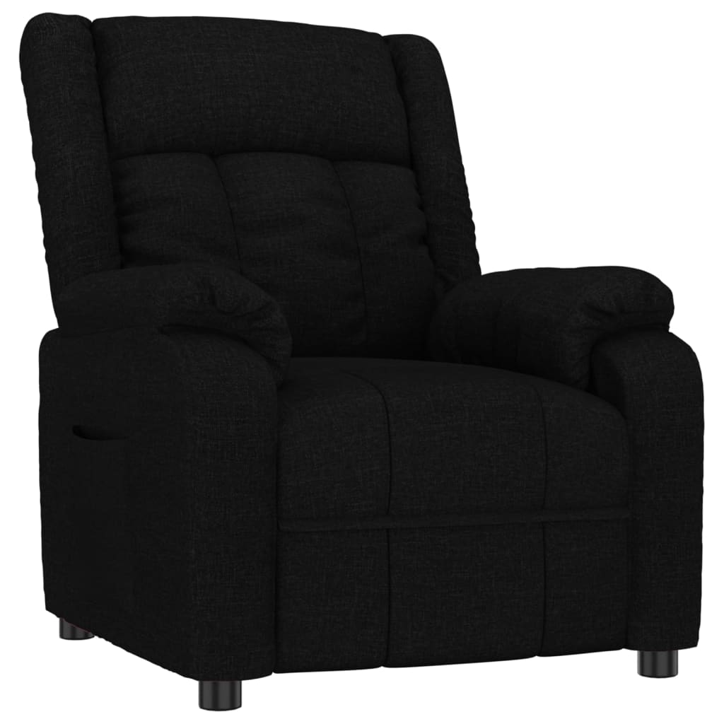 Fauteuil verstelbaar stof zwart is nu te koop bij PeponiXL, paradijselijk wonen!