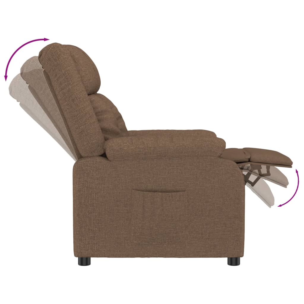 Fauteuil verstelbaar stof bruin is nu te koop bij PeponiXL, paradijselijk wonen!