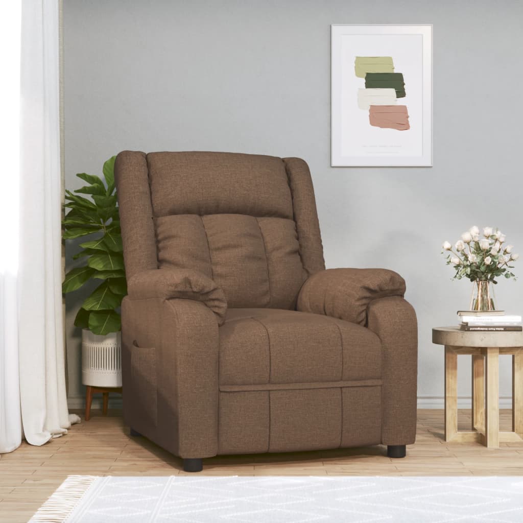 Fauteuil verstelbaar stof bruin is nu te koop bij PeponiXL, paradijselijk wonen!