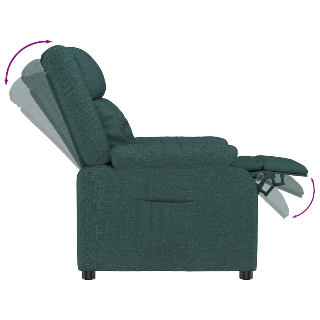 Fauteuil verstelbaar stof donkergroen is nu te koop bij PeponiXL, paradijselijk wonen!