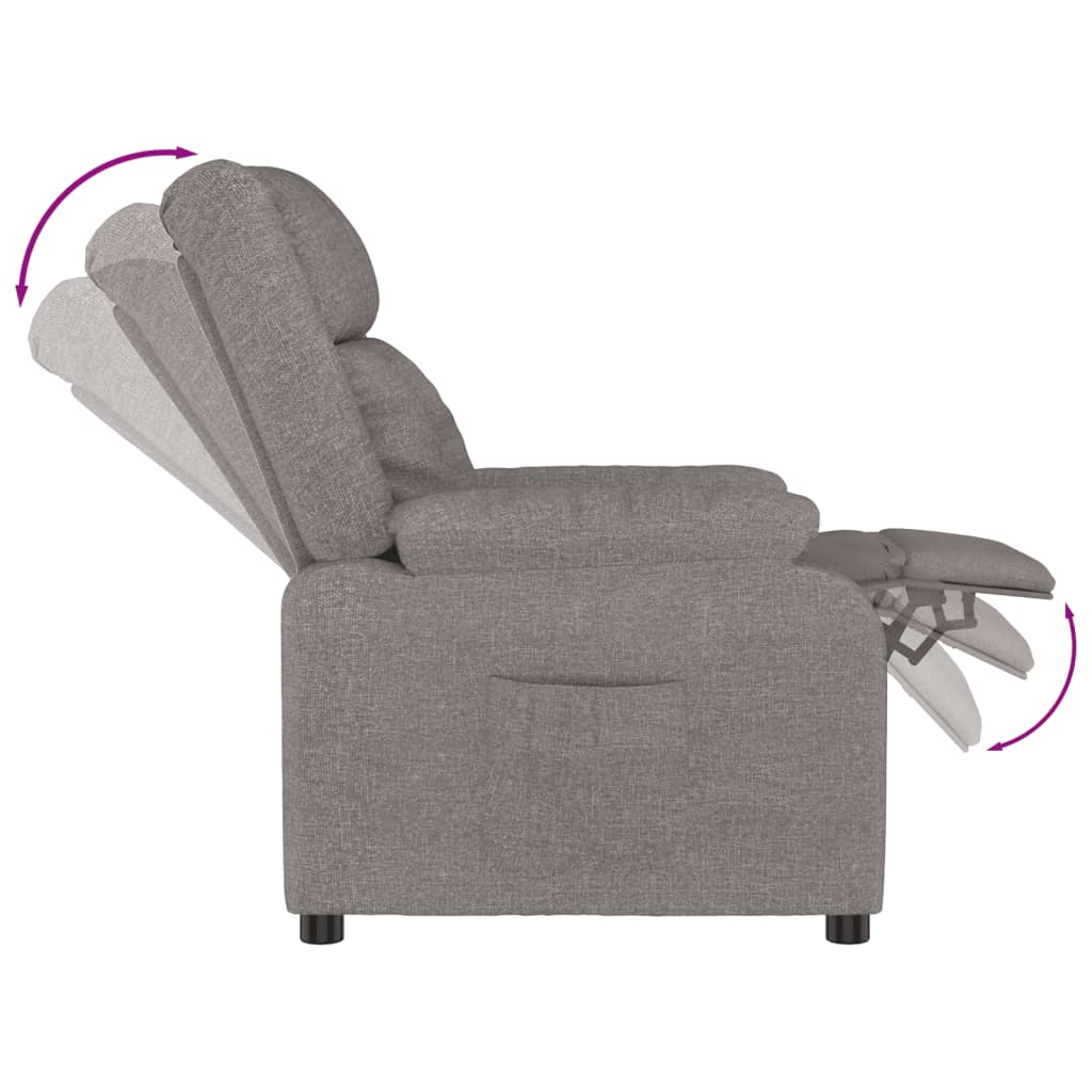 Fauteuil verstelbaar stof taupe is nu te koop bij PeponiXL, paradijselijk wonen!