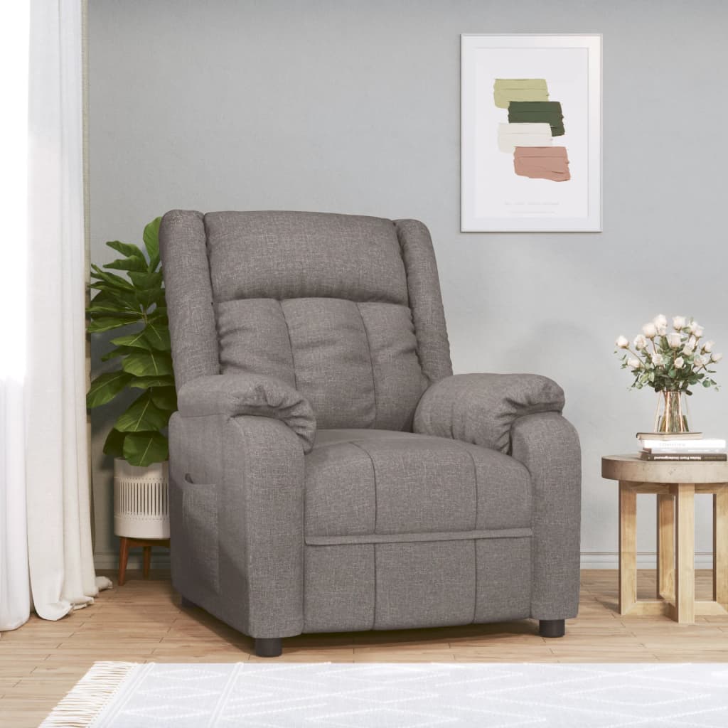 Fauteuil verstelbaar stof taupe is nu te koop bij PeponiXL, paradijselijk wonen!