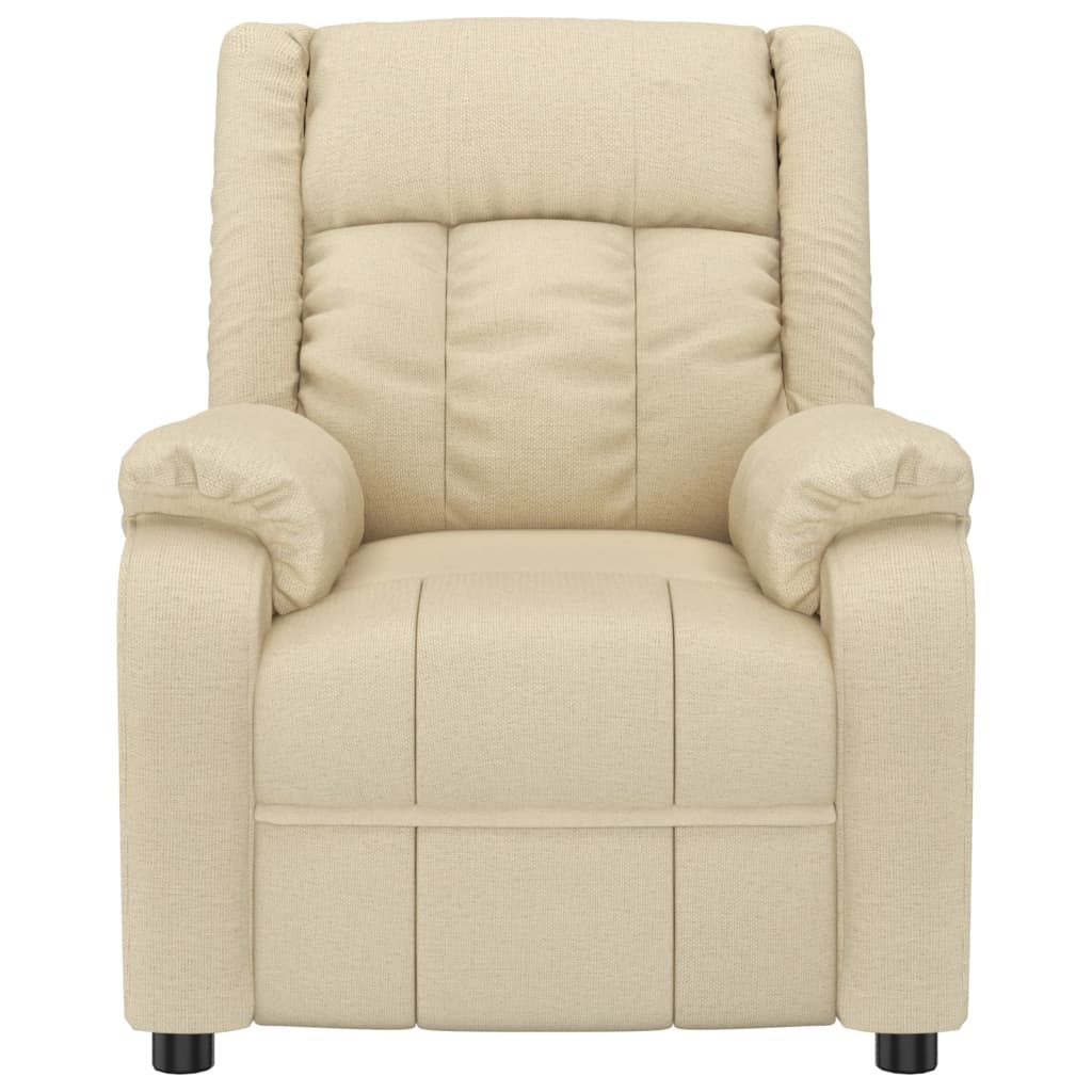 Fauteuil verstelbaar stof crèmekleurig is nu te koop bij PeponiXL, paradijselijk wonen!