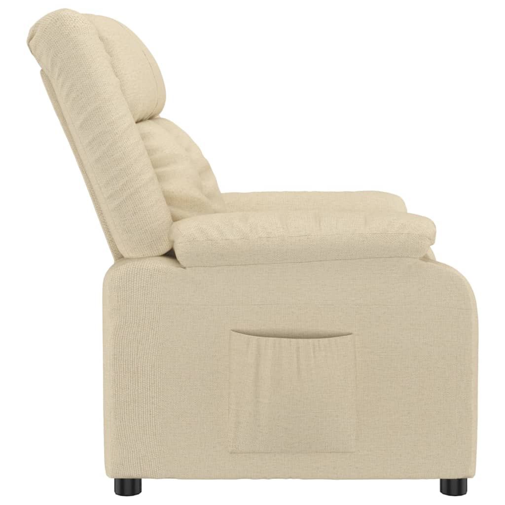 Fauteuil verstelbaar stof crèmekleurig is nu te koop bij PeponiXL, paradijselijk wonen!