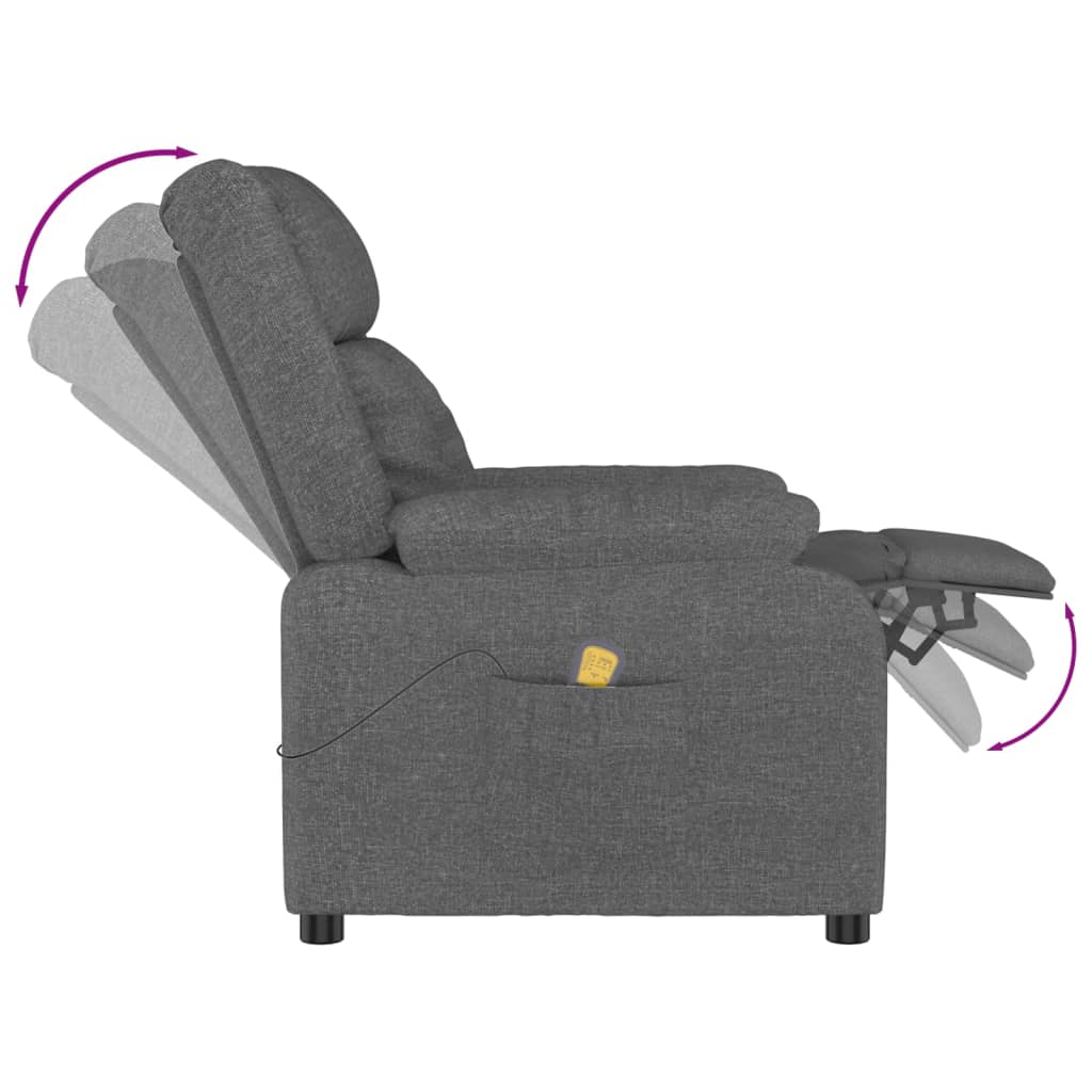 Massagestoel stof donkergrijs is nu te koop bij PeponiXL, paradijselijk wonen!