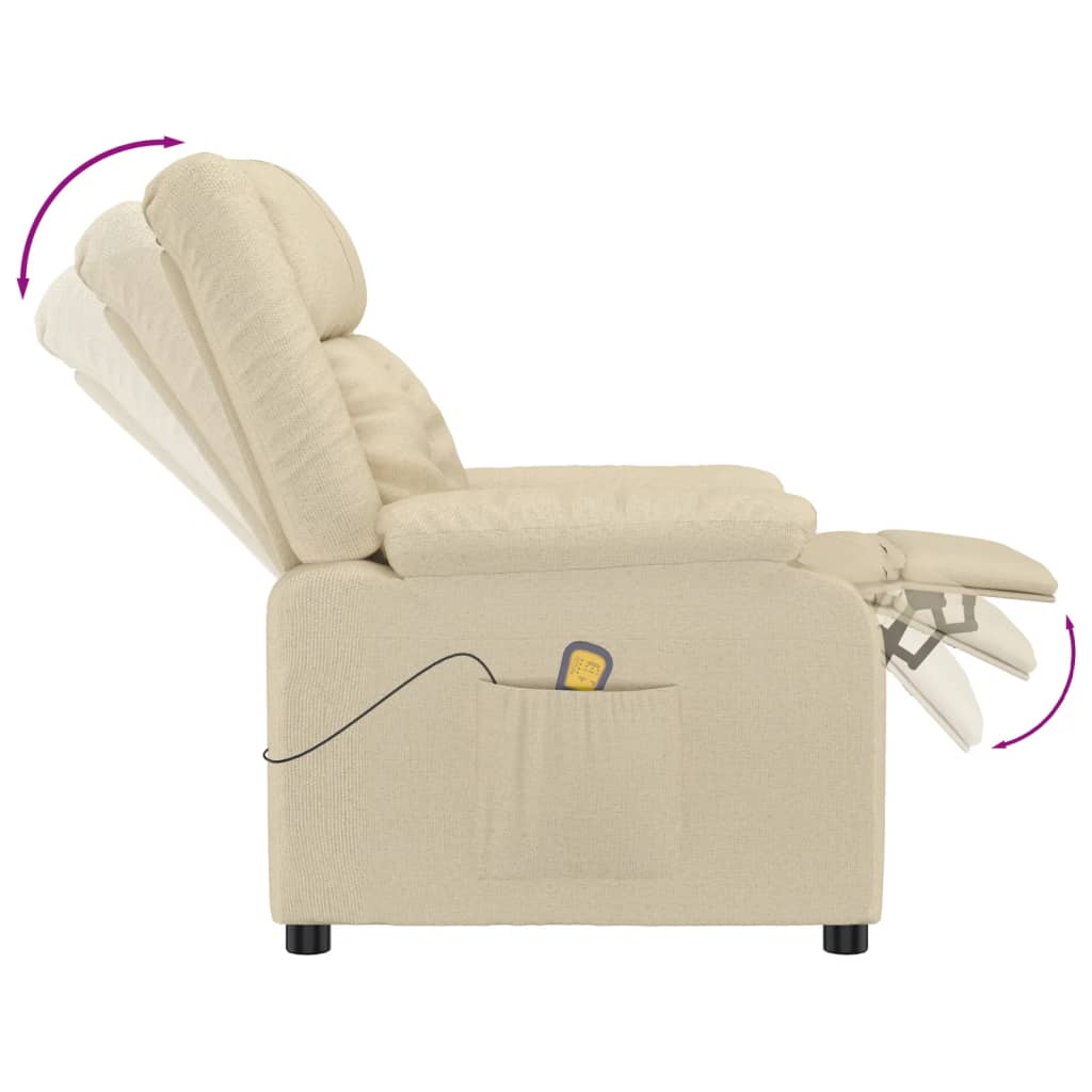 Massagestoel stof crèmekleurig is nu te koop bij PeponiXL, paradijselijk wonen!