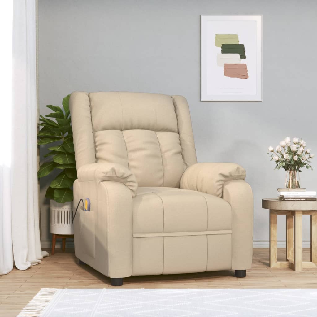 Massagestoel stof crèmekleurig is nu te koop bij PeponiXL, paradijselijk wonen!