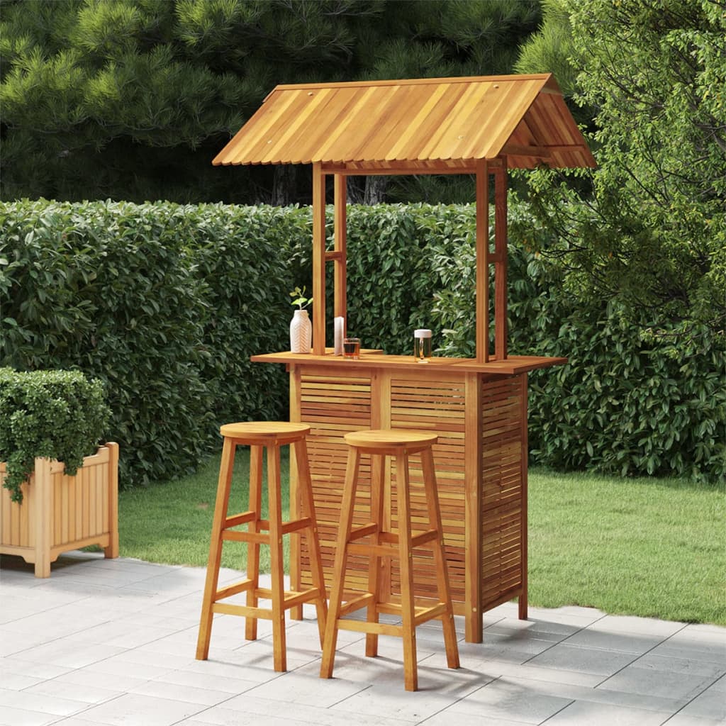 3-delige Tuinbarset massief acaciahout is nu te koop bij PeponiXL, paradijselijk wonen!