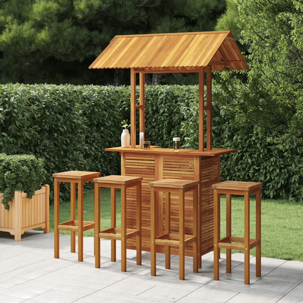5-delige Tuinbarset massief acaciahout is nu te koop bij PeponiXL, paradijselijk wonen!