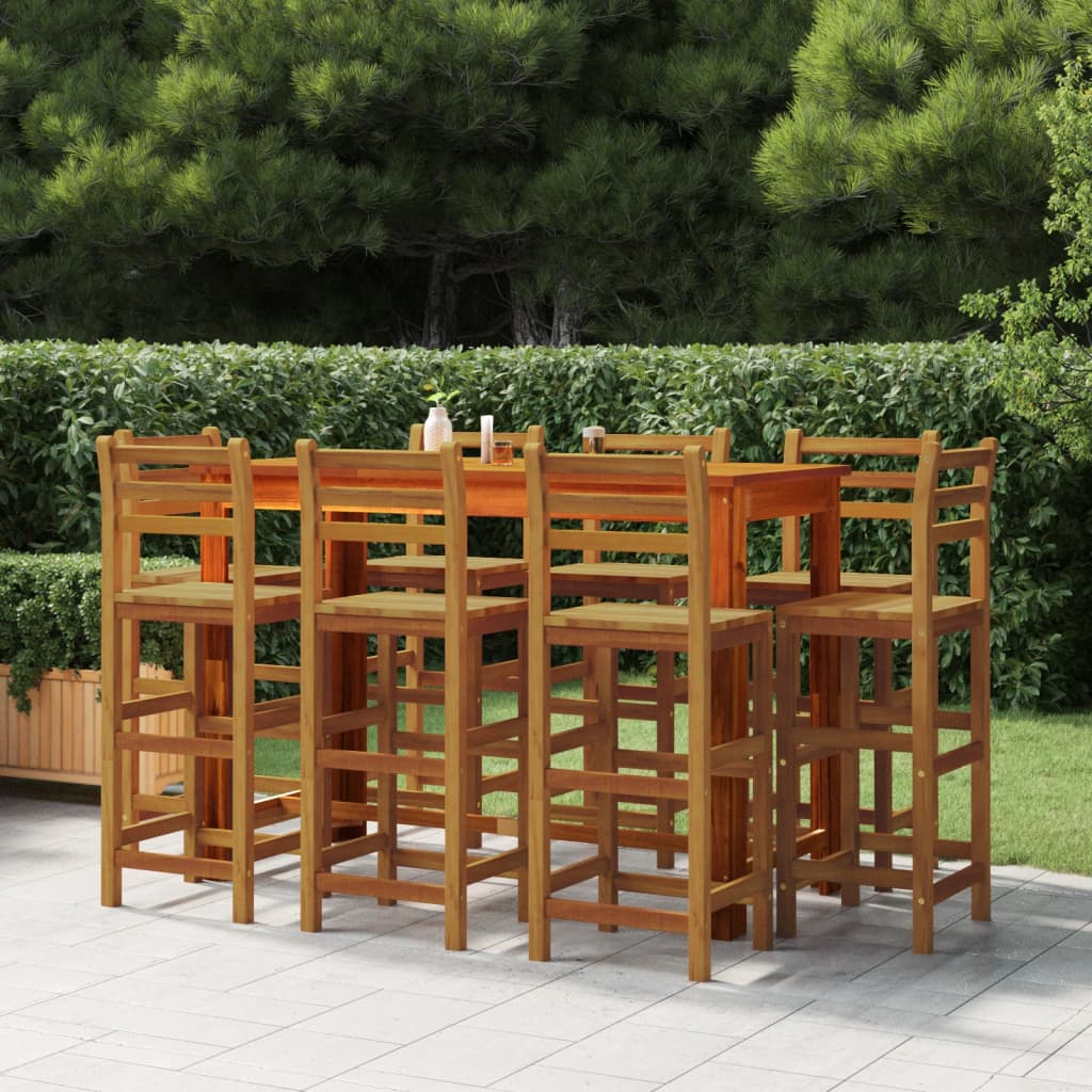 9-delige Tuinbarset massief acaciahout is nu te koop bij PeponiXL, paradijselijk wonen!