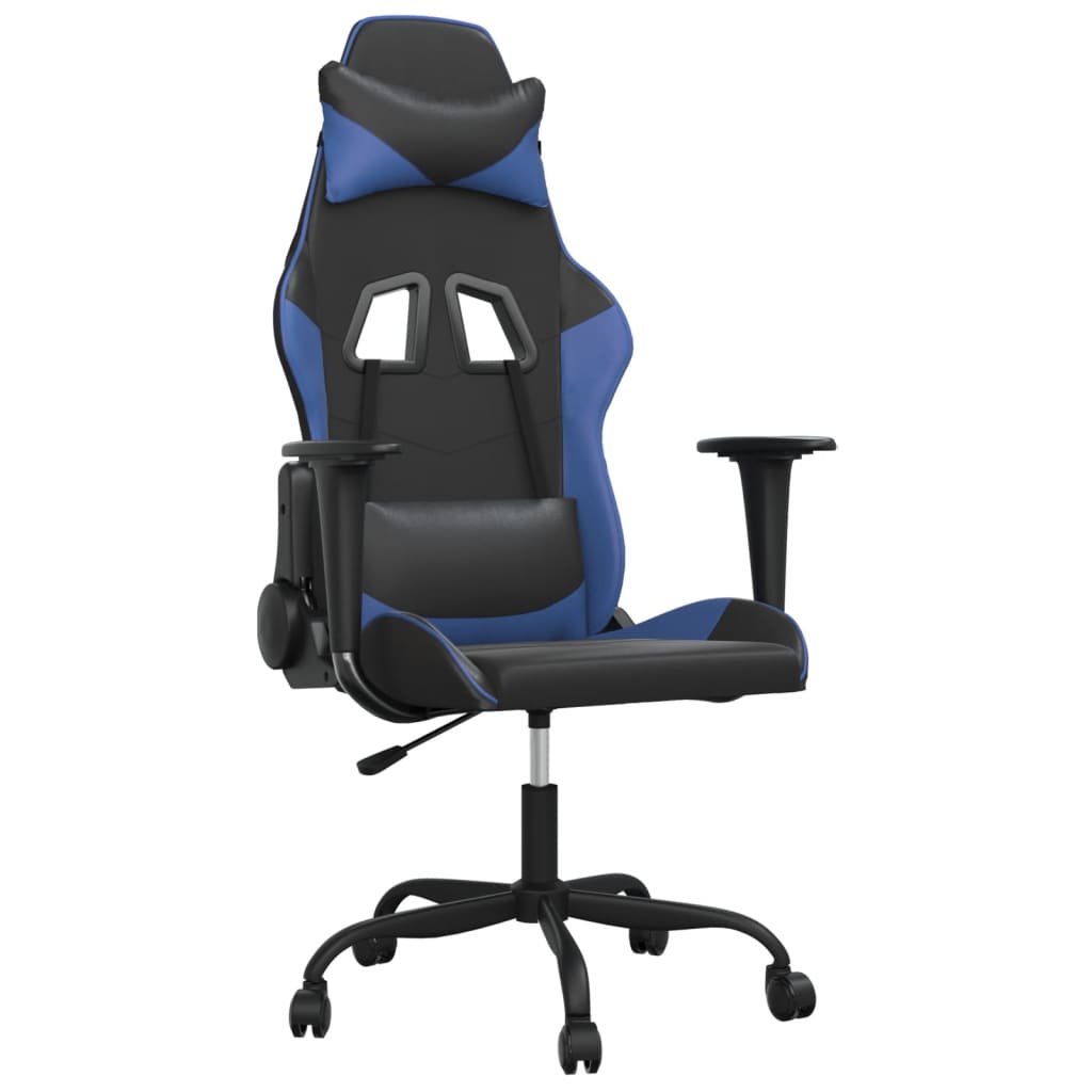 Massage gamestoel kunstleer zwart en blauw is nu te koop bij PeponiXL, paradijselijk wonen!