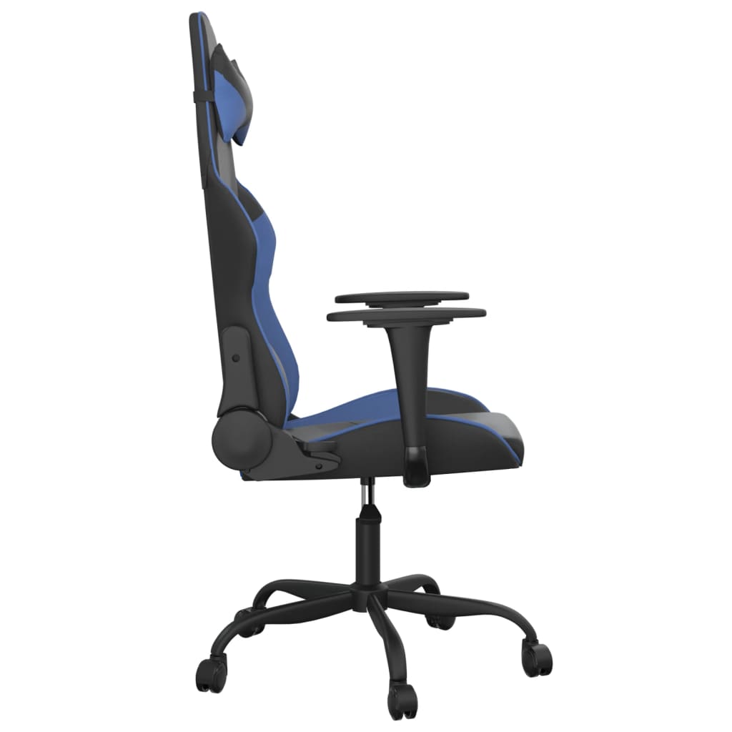Massage gamestoel kunstleer zwart en blauw is nu te koop bij PeponiXL, paradijselijk wonen!