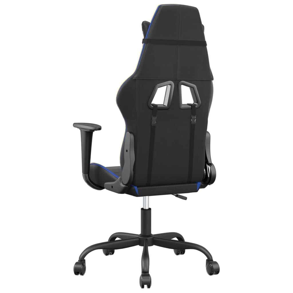 Massage gamestoel kunstleer zwart en blauw is nu te koop bij PeponiXL, paradijselijk wonen!