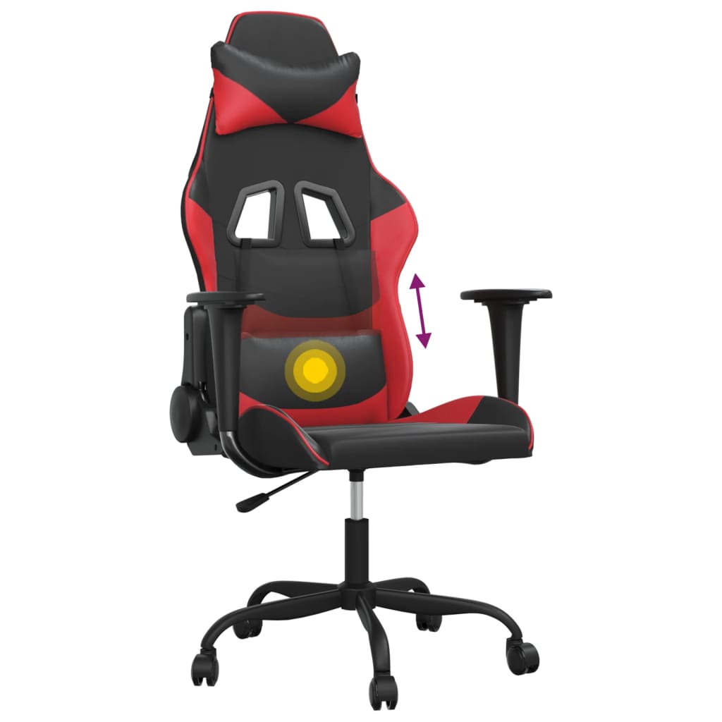 Massage gamestoel kunstleer zwart en rood is nu te koop bij PeponiXL, paradijselijk wonen!