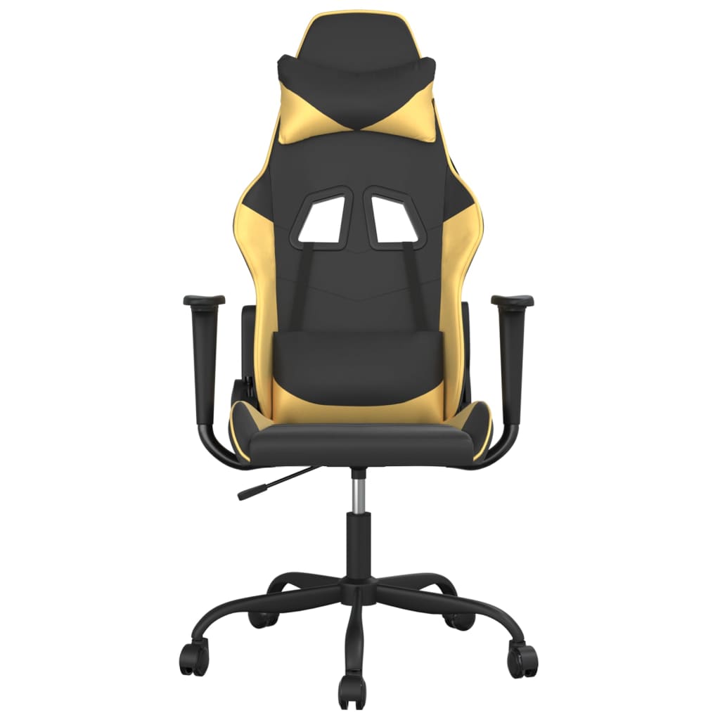 Massage gamestoel kunstleer zwart en goudkleurig is nu te koop bij PeponiXL, paradijselijk wonen!