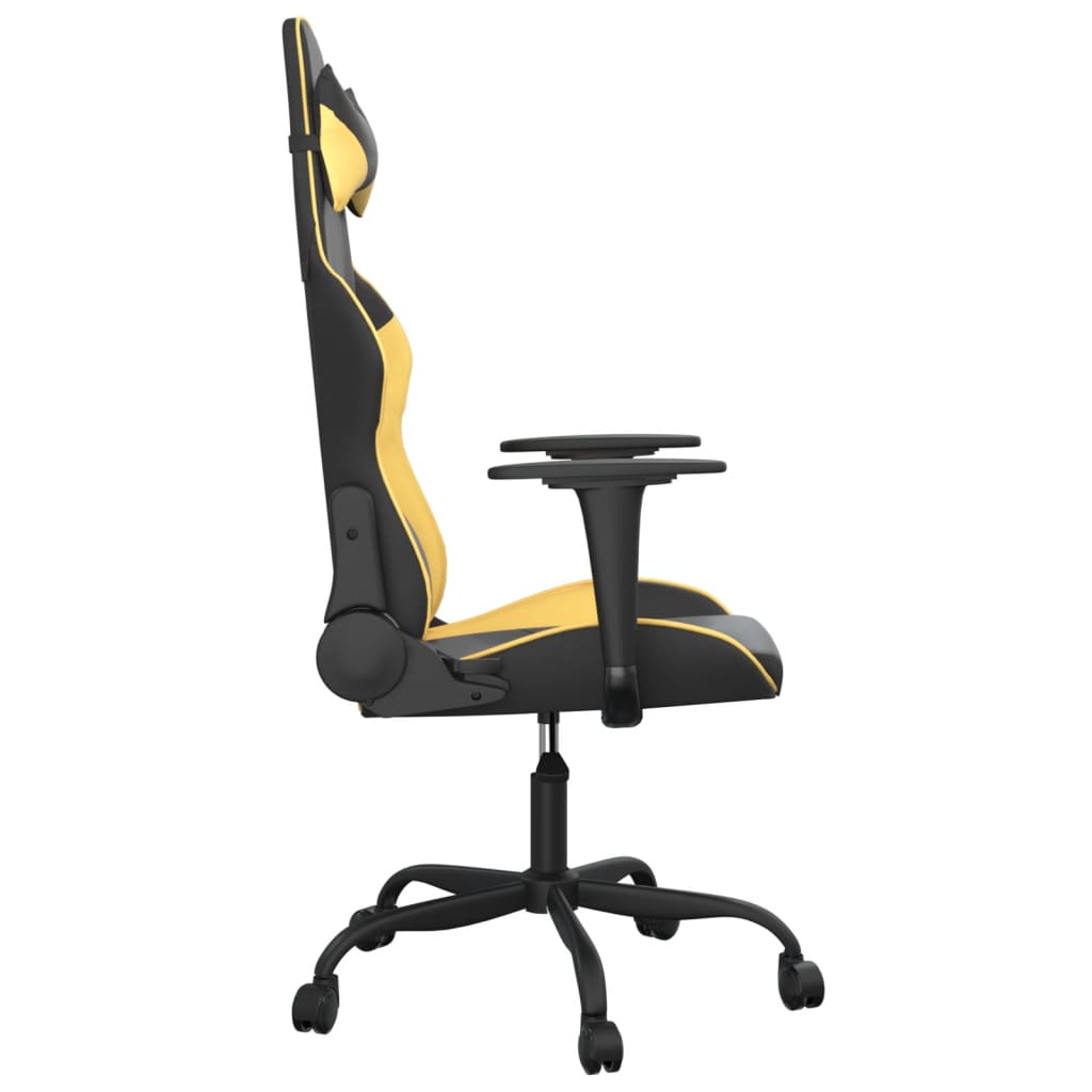 Massage gamestoel kunstleer zwart en goudkleurig is nu te koop bij PeponiXL, paradijselijk wonen!