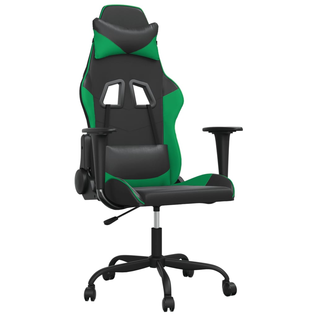 Massage gamestoel kunstleer zwart en groen is nu te koop bij PeponiXL, paradijselijk wonen!