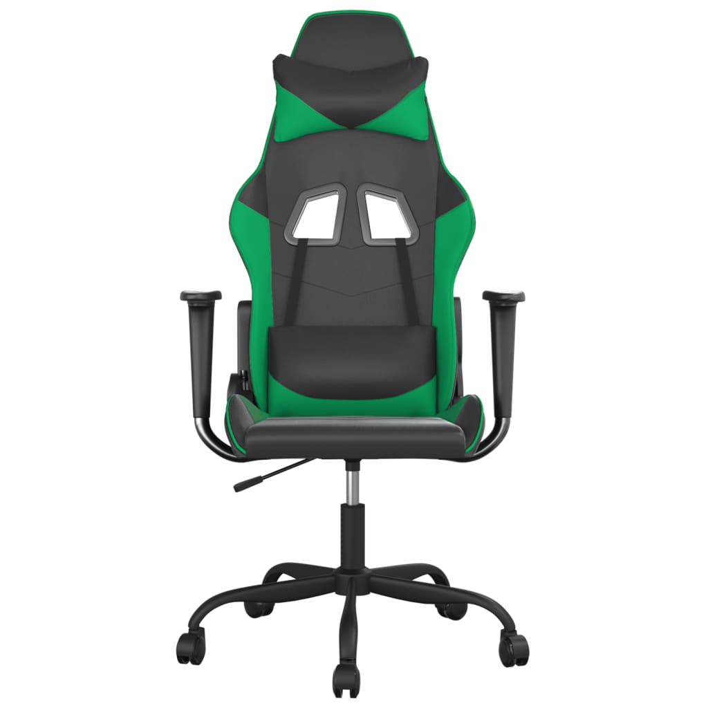 Massage gamestoel kunstleer zwart en groen is nu te koop bij PeponiXL, paradijselijk wonen!
