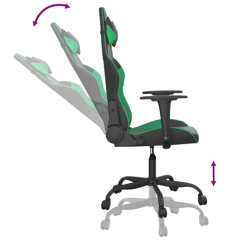 Massage gamestoel kunstleer zwart en groen is nu te koop bij PeponiXL, paradijselijk wonen!