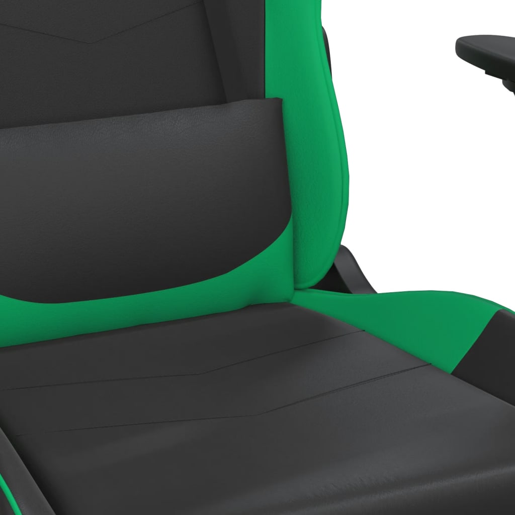 Massage gamestoel kunstleer zwart en groen is nu te koop bij PeponiXL, paradijselijk wonen!
