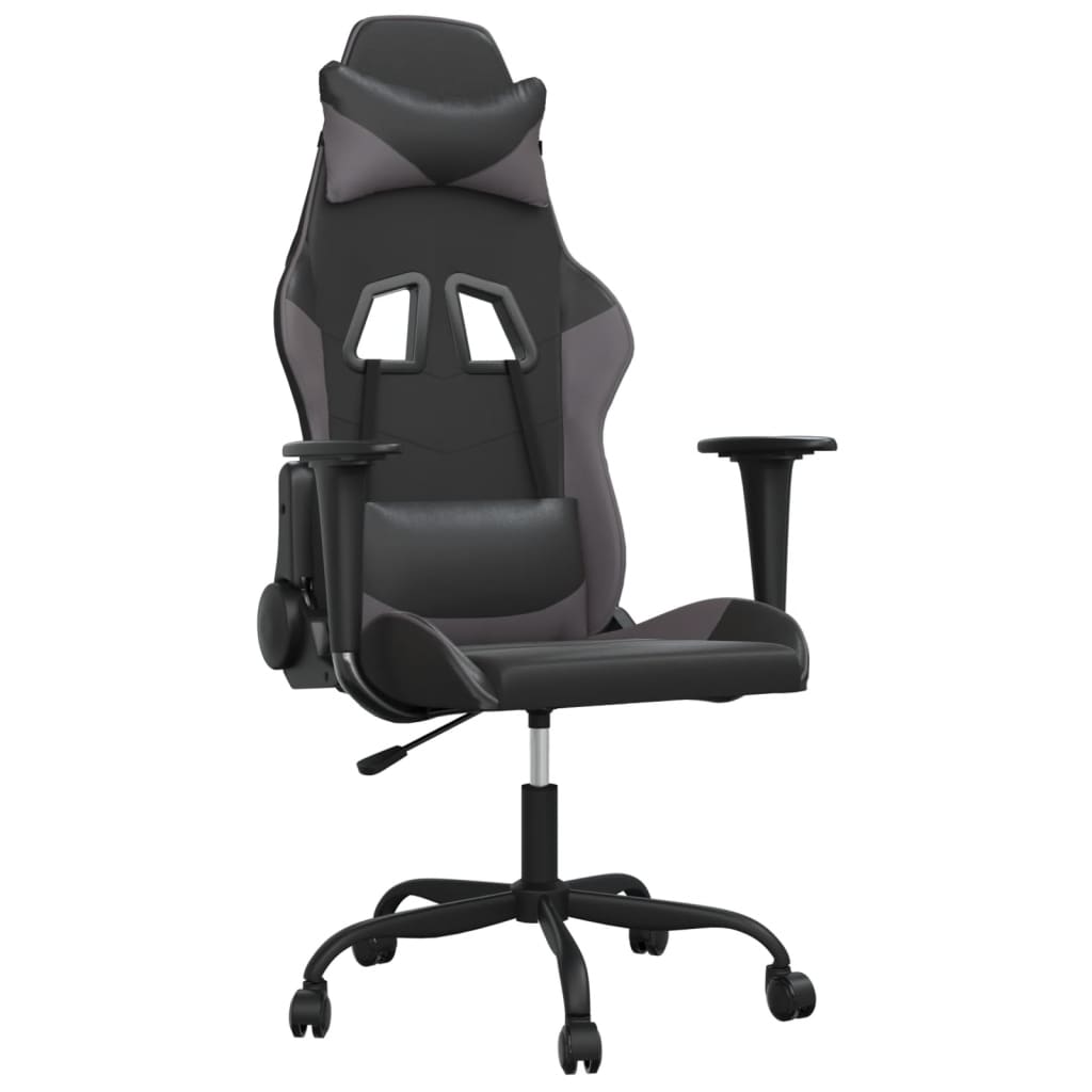Massage gamestoel kunstleer zwart en grijs is nu te koop bij PeponiXL, paradijselijk wonen!