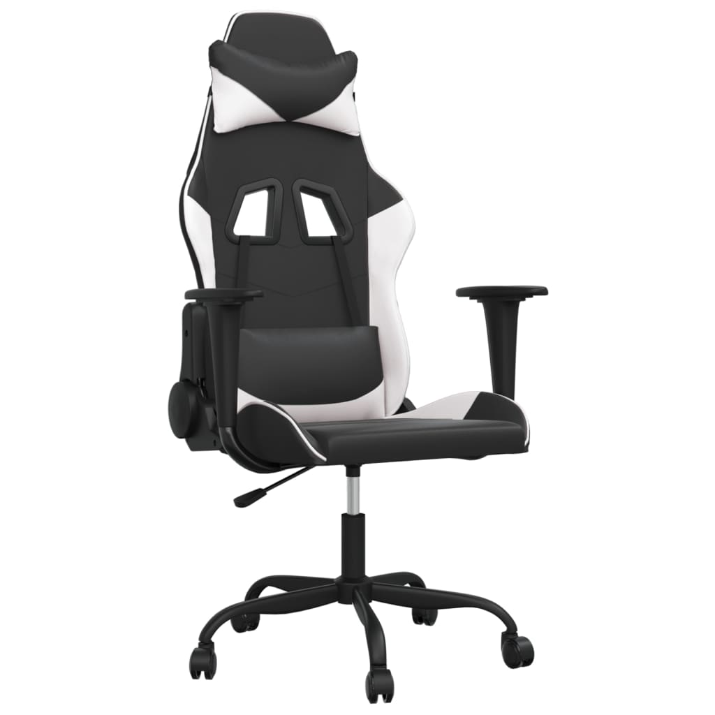 Massage gamestoel kunstleer zwart en wit is nu te koop bij PeponiXL, paradijselijk wonen!