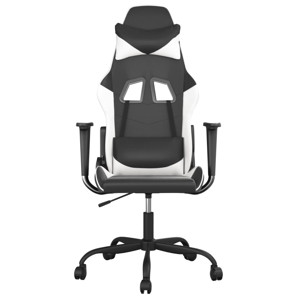 Massage gamestoel kunstleer zwart en wit is nu te koop bij PeponiXL, paradijselijk wonen!