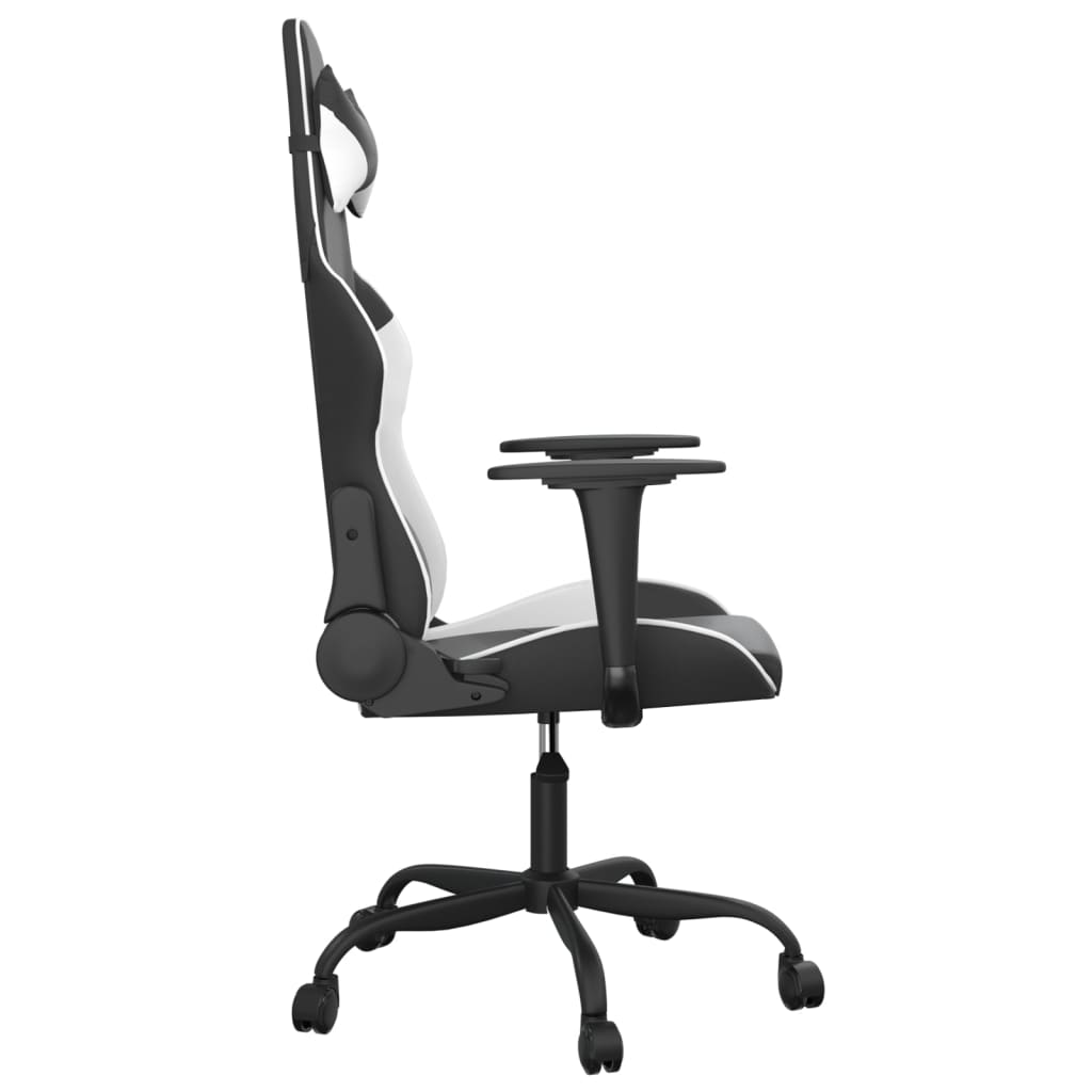 Massage gamestoel kunstleer zwart en wit is nu te koop bij PeponiXL, paradijselijk wonen!