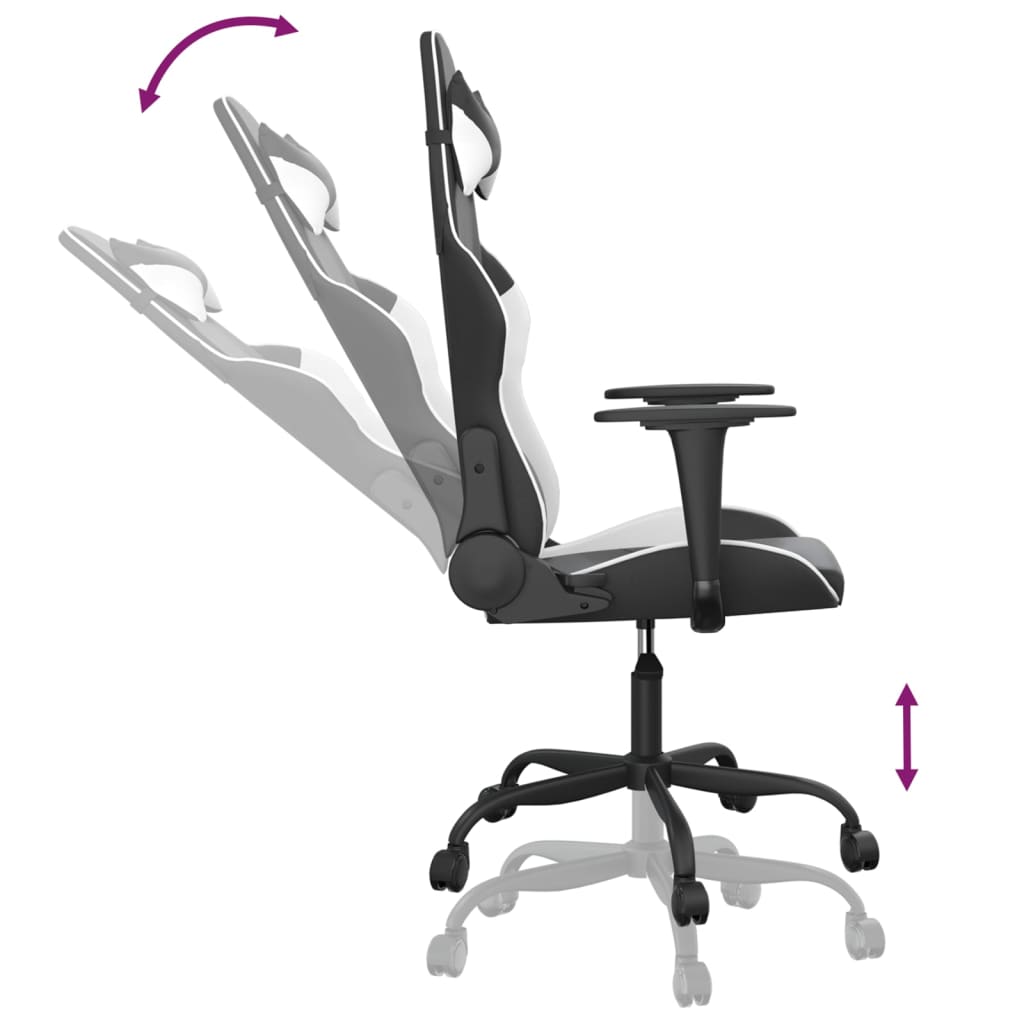 Massage gamestoel kunstleer zwart en wit is nu te koop bij PeponiXL, paradijselijk wonen!