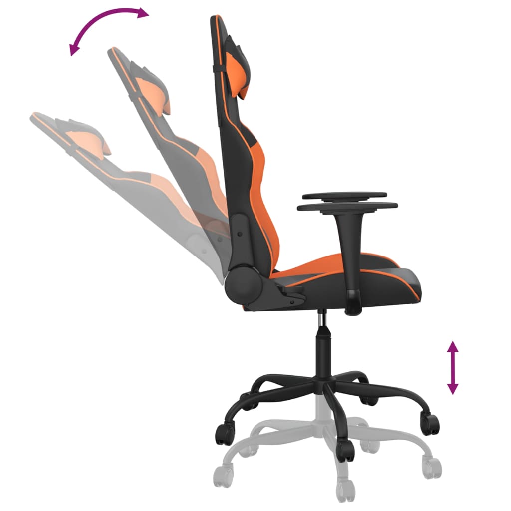 Massage gamestoel kunstleer zwart en oranje is nu te koop bij PeponiXL, paradijselijk wonen!