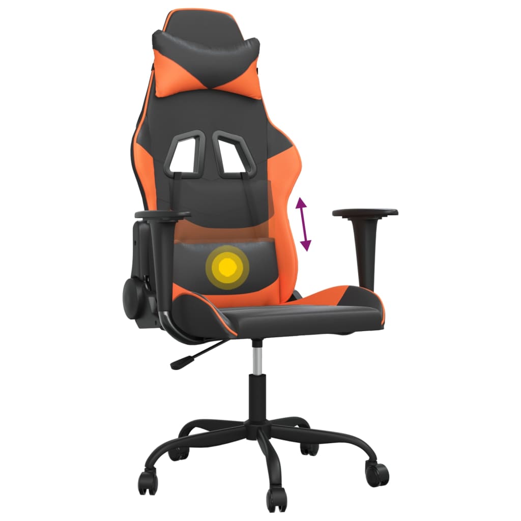 Massage gamestoel kunstleer zwart en oranje is nu te koop bij PeponiXL, paradijselijk wonen!