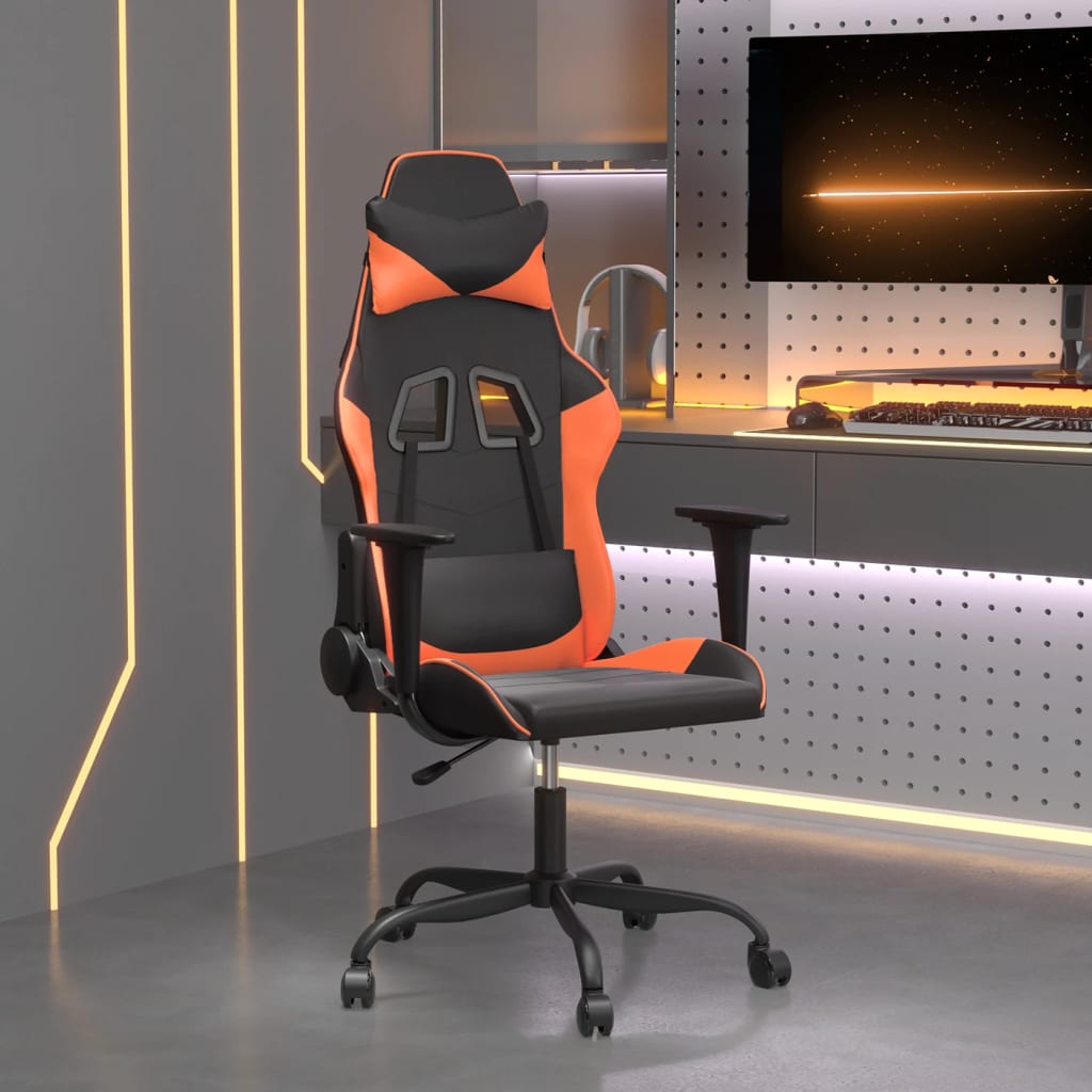 Massage gamestoel kunstleer zwart en oranje is nu te koop bij PeponiXL, paradijselijk wonen!