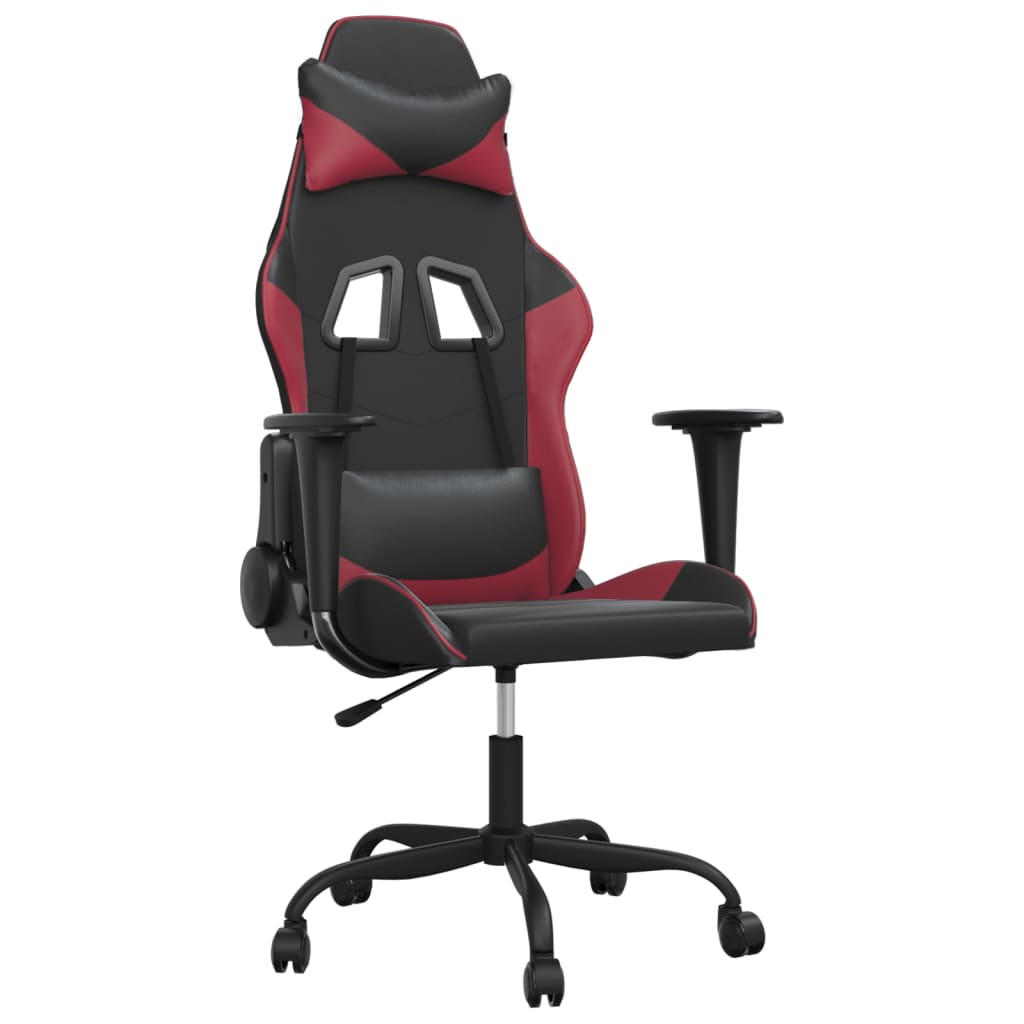 Massage gamestoel kunstleer zwart en wijnrood is nu te koop bij PeponiXL, paradijselijk wonen!