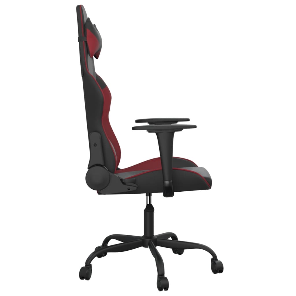 Massage gamestoel kunstleer zwart en wijnrood is nu te koop bij PeponiXL, paradijselijk wonen!