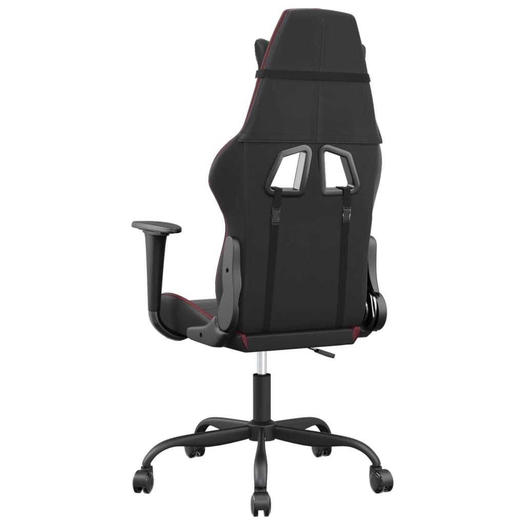 Massage gamestoel kunstleer zwart en wijnrood is nu te koop bij PeponiXL, paradijselijk wonen!